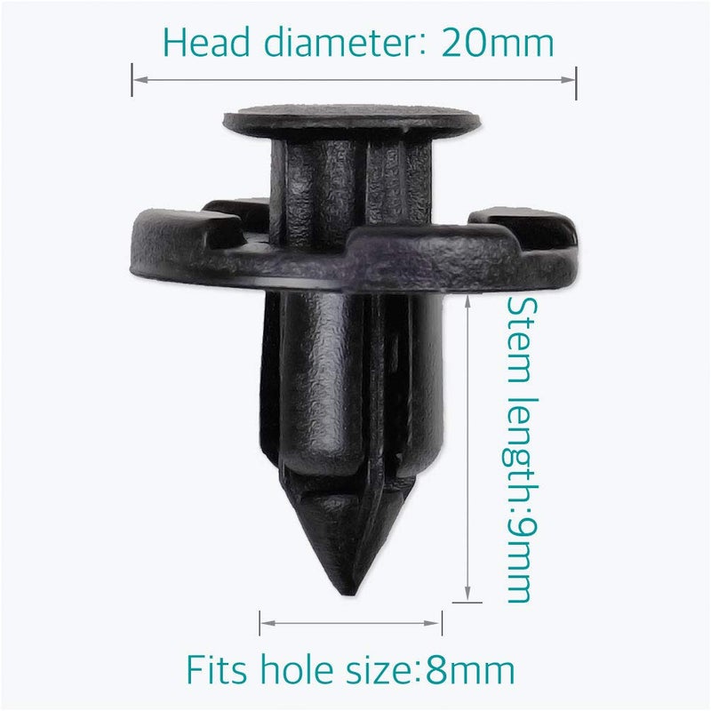 Lantee 20 Pcs Universal Fender Push Type Retainers Clips Fit for Nissan 01553-09321 - Image 2